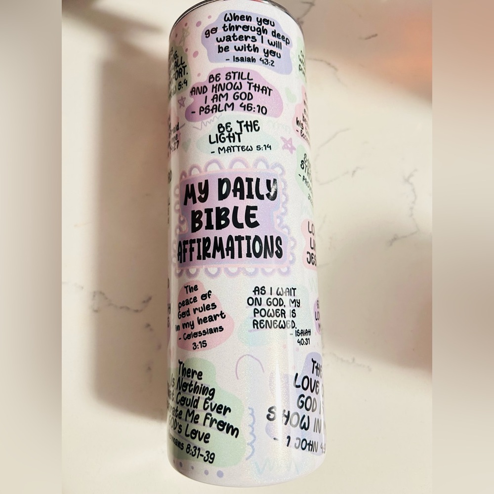 Inspirational Bible Affirmations Tumbler Mug Custom 20oz Cup